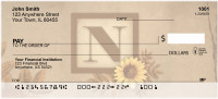 Sunflowers Monogram N Personal Checks | BBJ-57