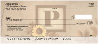 Sunflowers Monogram P Personal Checks | BBJ-59