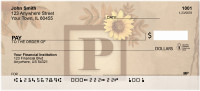 Sunflowers Monogram P Personal Checks | BBJ-59