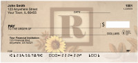 Sunflowers Monogram R Personal Checks | BBJ-61