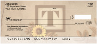 Sunflowers Monogram T Personal Checks | BBJ-63