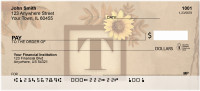 Sunflowers Monogram T Personal Checks | BBJ-63