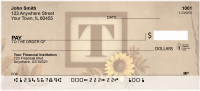 Sunflowers Monogram T Personal Checks | BBJ-63