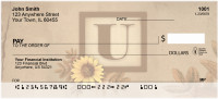 Sunflowers Monogram U Personal Checks | BBJ-64