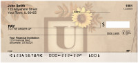 Sunflowers Monogram U Personal Checks | BBJ-64
