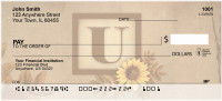 Sunflowers Monogram U Personal Checks | BBJ-64