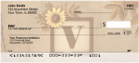 Sunflowers Monogram V Personal Checks | BBJ-65