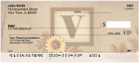 Sunflowers Monogram V Personal Checks | BBJ-65