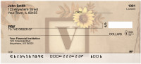 Sunflowers Monogram V Personal Checks | BBJ-65