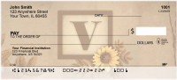 Sunflowers Monogram V Personal Checks | BBJ-65
