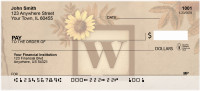 Sunflowers Monogram W Personal Checks | BBJ-66
