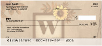 Sunflowers Monogram W Personal Checks | BBJ-66