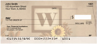 Sunflowers Monogram W Personal Checks | BBJ-66