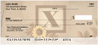 Sunflowers Monogram X Personal Checks | BBJ-67