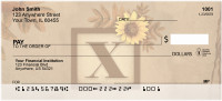 Sunflowers Monogram X Personal Checks | BBJ-67