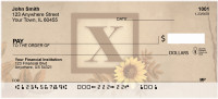 Sunflowers Monogram X Personal Checks | BBJ-67