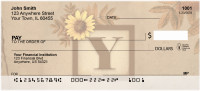 Sunflowers Monogram Y Personal Checks | BBJ-68
