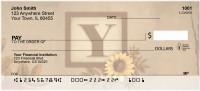Sunflowers Monogram Y Personal Checks | BBJ-68