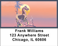 Asian Horse  & Rooster Address Labels | LBBBB-53