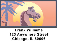 Asian Horse  & Rooster Address Labels | LBBBB-53