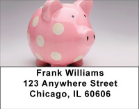 Pink Polka Dot Piggy Address Labels | LBBBC-36