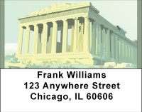 Pantheon Ruins On Acropoli Address Labels | LBBBD-22