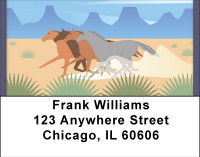 Horses On The High Plains Address Labels | LBBBE-09