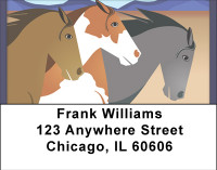 Horses On The High Plains Address Labels | LBBBE-09