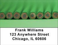 Green Pencils Address Labels | LBBBE-42