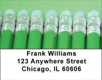 Green Pencils Address Labels | LBBBE-42