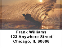 Waterskiing At Sunset Address Labels | LBBBH-41