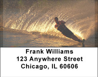 Waterskiing At Sunset Address Labels | LBBBH-41