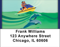 Jet Skiing With Dolphins Address Labels | LBBBH-58