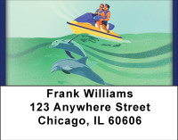 Jet Skiing With Dolphins Address Labels | LBBBH-58
