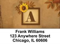 Sunflowers Monogram A Address Labels | LBBBJ-44
