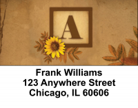 Sunflowers Monogram A Address Labels | LBBBJ-44