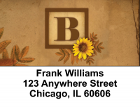 Sunflowers Monogram B Address Labels | LBBBJ-45