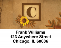 Sunflowers Monogram C Address Labels | LBBBJ-46