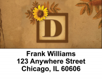 Sunflowers Monogram D Address Labels | LBBBJ-47