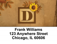 Sunflowers Monogram D Address Labels | LBBBJ-47