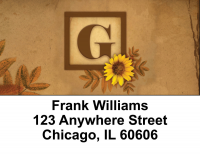 Sunflowers Monogram G Address Labels | LBBBJ-50