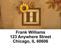 Sunflowers Monogram H Address Labels | LBBBJ-51