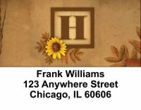 Sunflowers Monogram H Address Labels | LBBBJ-51