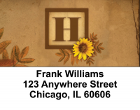 Sunflowers Monogram H Address Labels | LBBBJ-51