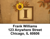 Sunflowers Monogram I Address Labels | LBBBJ-52