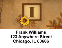 Sunflowers Monogram I Address Labels | LBBBJ-52