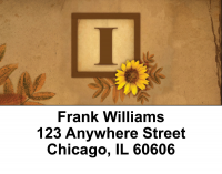 Sunflowers Monogram I Address Labels | LBBBJ-52