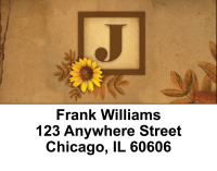 Sunflowers Monogram J Address Labels | LBBBJ-53