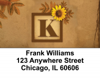 Sunflowers Monogram K Address Labels | LBBBJ-54