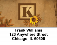 Sunflowers Monogram K Address Labels | LBBBJ-54